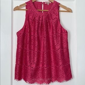 Bleuh Ciel Pink Lace Tank Top M Shirt EUC